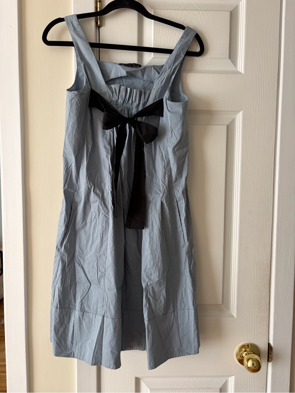 Light Blue Dress with Black Bow